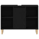 vaskskab sort egetræ 80x33x60 cm konstrueret træ