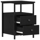 sengeborde 2 stk. sort eg 34x35,5x50 cm konstrueret træ
