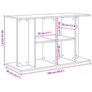 akvariestativ sort egetræ 100x40x60 cm konstrueret træ