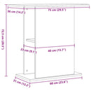 akvariestativ sort egetræ 75x36x72,5 cm konstrueret træ