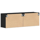 TV-skabe 2 stk. sort eg 120x30x41 cm konstrueret træ