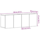 TV-skabe 2 stk. sort eg 120x30x41 cm konstrueret træ