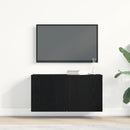 TV-skab sort egetræ 80x30x41 cm konstrueret træ