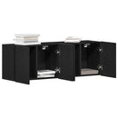 TV-skabe 2 stk. sort eg 160x30x41 cm konstrueret træ