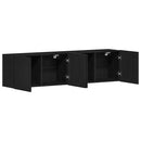 TV-skabe 2 stk. sort eg 160x30x41 cm konstrueret træ