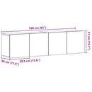 TV-skabe 2 stk. sort eg 160x30x41 cm konstrueret træ