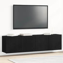 TV-skabe 2 stk. sort eg 160x30x41 cm konstrueret træ