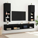 TV-møbelsæt 2 pcs Sort eg 30,5 x 30 x 102 cm Konstrueret træ