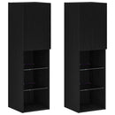 TV-møbelsæt 2 pcs Sort eg 30,5 x 30 x 102 cm Konstrueret træ