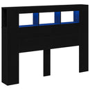 LED sengegavl Sort eg 140 x 18,5 x 103,5 cm Konstrueret træ