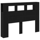 LED sengegavl Sort eg 140 x 18,5 x 103,5 cm Konstrueret træ