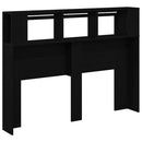 LED sengegavl Sort eg 140 x 18,5 x 103,5 cm Konstrueret træ