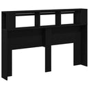 LED sengegavl Sort eg 160 x 18,5 x 103,5 cm Konstrueret træ