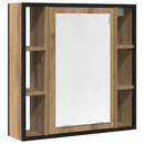 badeværelsesskab + spejl 60x16x60 cm konstrueret træ kunsteg