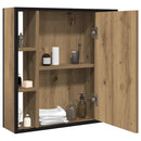 badeværelsesskab + spejl 60x16x60 cm konstrueret træ kunsteg