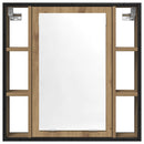 badeværelsesskab + spejl 60x16x60 cm konstrueret træ kunsteg