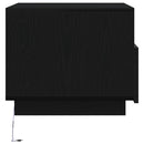 sofabord med LED-lys 50x49x40 cm sort egetræsfarve