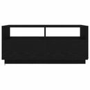sofabord med LED-lys 90x49x40 cm sort egetræsfarve