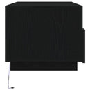 sofabord med LED-lys 90x49x40 cm sort egetræsfarve