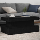 sofabord med LED-lys 90x50x40 cm sort egetræsfarve
