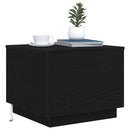 sofabord med LED-lys 50x50x40 cm sort egetræsfarve