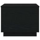 sofabord med LED-lys 50x50x40 cm sort egetræsfarve