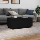 sofabord med LED-lys 90x50x40 cm sort egetræsfarve
