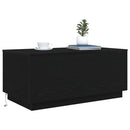 sofabord med LED-lys 90x50x40 cm sort egetræsfarve