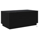 sofabord med LED-lys 90x50x40 cm sort egetræsfarve