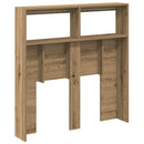 sengegavl med opbevaring og LED-lys 100x17x102 cm kunsteg