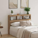 sengegavl med opbevaring og LED-lys 140x17x102 cm kunsteg