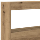 sengegavl med opbevaring og LED-lys 160x17x102 cm kunsteg
