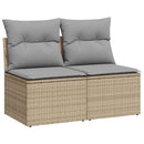 sofasæt til haven 2 dele med hynder polyrattan akacietræ beige