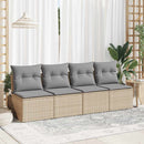 sofasæt til haven 2 dele med hynder polyrattan akacietræ beige