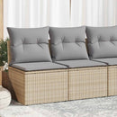 sofasæt til haven 2 dele med hynder polyrattan akacietræ beige