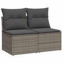 sofasæt til haven 2 dele med hynder polyrattan akacietræ grå