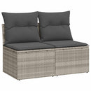sofasæt til haven 2dele med hynder polyrattan akacietræ lysegrå
