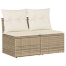 sofasæt til haven 2 dele med hynder polyrattan akacietræ beige