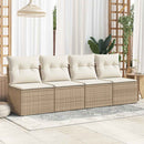 sofasæt til haven 2 dele med hynder polyrattan akacietræ beige