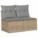 sofasæt til haven 2 dele med hynder polyrattan akacietræ beige