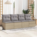 sofasæt til haven 2 dele med hynder polyrattan akacietræ beige