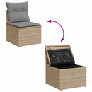 sofasæt til haven 2 dele med hynder polyrattan akacietræ beige