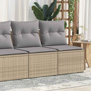 sofasæt til haven 2 dele med hynder polyrattan akacietræ beige