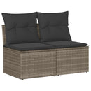 sofasæt til haven 2 dele med hynder polyrattan akacietræ grå