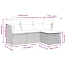 sofasæt til haven 4 dele med hynder polyrattan beige
