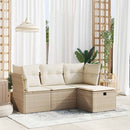 sofasæt til haven 4 dele med hynder polyrattan beige