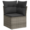 sofasæt til haven 4 dele med hynder polyrattan grå