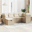 sofasæt til haven 6 dele med hynder polyrattan beige