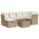 sofasæt til haven 7 dele med hynder polyrattan beige