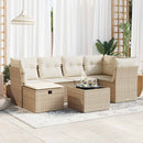 sofasæt til haven 7 dele med hynder polyrattan beige